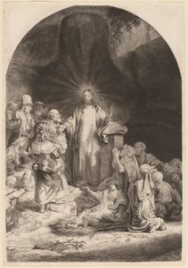 Cristo che predica e guarisce (Frammento dalla stampa dei cento fiorini) da Rembrandt van Rijn and William Baillie