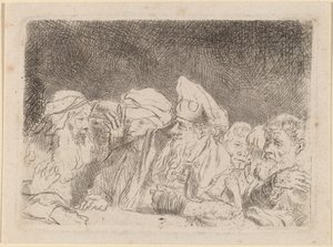 I farisei che discutono (Frammento dalla stampa dei cento fiorini) da Rembrandt van Rijn and William Baillie