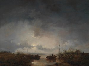 Pescatori in una notte di luna da Remigius Adrianus Haanen