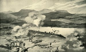 La battaglia di Colenso - I fucilieri di Dublino tentano di guadare il Tugela, 1900 da René Bull