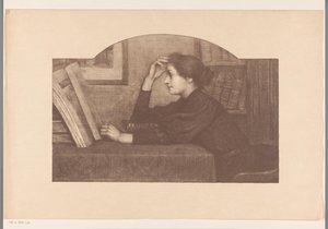 Donna che legge, di profilo da René Janssens