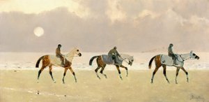 Cavalieri sulla Spiaggia a Dieppe da René Pierre Charles Princeteau