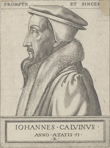 Jean Calvin (1509 - 1564), teologo e forza primaria della Riforma Protestante, all