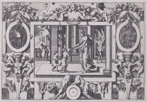 I figli di Medea e Giasone danno a Creusa il dono fatale, 1563 da Rene Boyvin