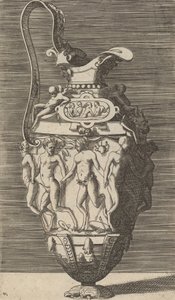 Vaso con donne danzanti e satiri, fine XVII secolo