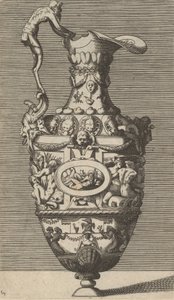 Vaso con un dio del fiume in un medaglione ovale, fine XVII secolo da Rene Boyvin
