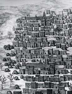 Veduta della città di Timbuktu, Mali, incisione da Viaggi attraverso l