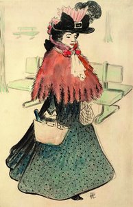 La bella ebrea va a fare shopping. Le Rire magazine, 1896 da Rene Georges Hermann Paul
