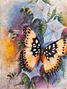 Farfalle e api dai colori vivaci da Renee Machan Cottagecore Artist