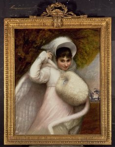 Ritratto di una signora in un vestito bianco da Rev. Mathew William Peters