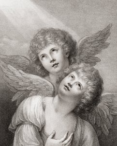 Due cherubini. Due angeli. da Rev. Matthew William (after) Peters