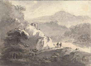 Paesaggio con due figure su una strada da Rev. William Gilpin