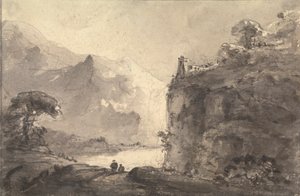 Paesaggio Roccioso con Due Figure su un Sentiero al Centro da Rev. William Gilpin