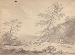Due alberi in un paesaggio