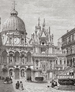 Cortile del Palazzo Ducale, Venezia, Italia, fine XIX secolo. Da Immagini Italiane di Rev. Samuel Manning, pubblicato c.1890 da Reverend Samuel Manning