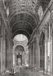 Interno della Basilica di San Pietro, Città del Vaticano, Roma, Italia, alla fine del XIX secolo. Da Italian Pictures di Rev. Samuel Manning, pubblicato c.1890 da Reverend Samuel Manning
