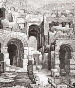 Interno del Colosseo, Roma, Italia dal 1874 scavi. Da Italian Pictures di Rev. Samuel Manning, pubblicato c.1890. da Reverend Samuel Manning