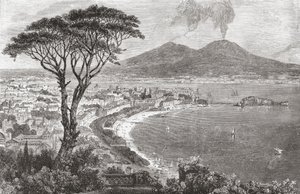 Napoli e il Vesuvio, Italia alla fine del XIX secolo. Da Italian Pictures di Rev. Samuel Manning, pubblicato c.1890