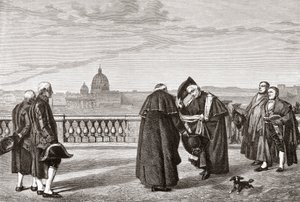 Sul Colle Pincio, Roma, Italia, con San Pietro sullo sfondo alla fine del XIX secolo. Da Immagini Italiane di Rev. Samuel Manning, pubblicato c.1890. da Reverend Samuel Manning