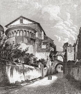 La chiesa dei Santi Giovanni e Paolo, Colle Celio, Roma, Italia, alla fine del XIX secolo. Da 