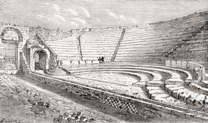 Il piccolo teatro, Pompei, Napoli, Italia Da Immagini Italiane di Rev. Samuel Manning, pubblicato c.1890