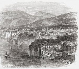 Veduta di Sorrento, Campania, Italia meridionale, alla fine del XIX secolo. Da Immagini Italiane di Rev. Samuel Manning, pubblicato c.1890.