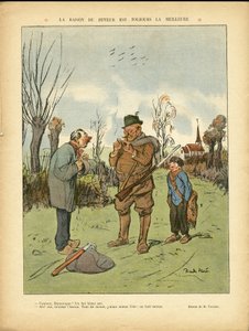 Illustrazione di Ricardo Flores (1878-1918) in Le Lire, 04/01/13 - La ragione del bevitore è sempre la migliore - Campagna, Infanzia, Caccia cacciatore, Cattedrali Chiese, Alcol Alcolismo da Ricardo Flores