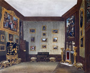 Sala di scrittura del re, incisione di Richard Reeve, basata su un disegno di Richard Cattermole, da The History of the Royal Residences da Richard (after) Cattermole