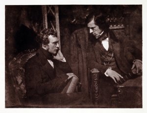Due uomini in conversazione: dottor Samuel Brown (1817-1856) e il reverendo George Gilfillan (1813-1878), fotografia verso il 1840