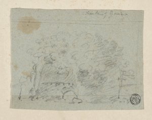 Schizzo di alberi vicino al ponte