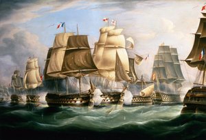 La battaglia di Trafalgar, 21 ottobre 1805, a metà giornata da Richard B. Spencer