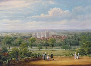 Eton College dalla terrazza del Castello di Windsor da Richard Bankes Harraden