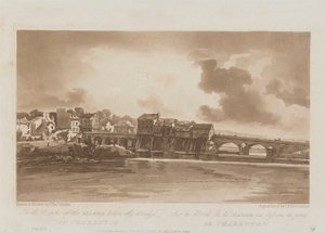 Sulle rive della Marna sotto il ponte di Charenton 1803; Tavola 19 da Vedute di Parigi, il volume Emanuel tracciato della tavola B1981.25.2628 da Richard Banks Harraden