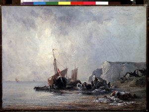 Barche sulla costa della Normandia da Richard Bonington