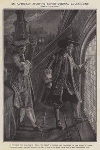 Un autocrate che studia il governo costituzionale da Richard Caton II (after) Woodville