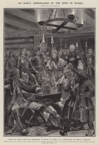 Una delle prime apparizioni degli ebrei in Russia (litografia) da Richard Caton II (after) Woodville