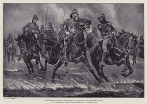 La cavalleria di Dundonald che insegue i Boeri nel Natal settentrionale (litografia) da Richard Caton II (after) Woodville