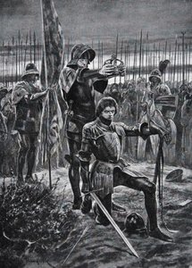 Enrico VII incoronato a Bosworth, illustrazione da 