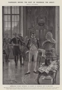 Napoleone davanti al busto di Federico il Grande (litografia) da Richard Caton II (after) Woodville