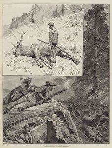 Caccia al wapiti in Nord America (incisione) da Richard Caton II (after) Woodville