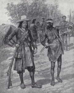 William Dampier con un uomo indigeno durante la sua esplorazione dell