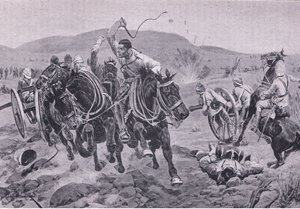 Artiglieria da campo in azione (litografia) da Richard Caton II Woodville