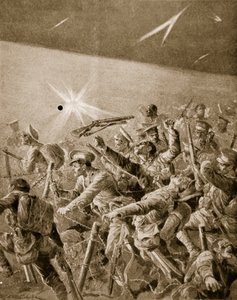 Fanteria britannica che si fa strada attraverso i reticolati tedeschi, 1914-19 da Richard Caton Woodville