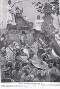 Truppe Britanniche che Entrano a Singapore, 1824, illustrazione da 