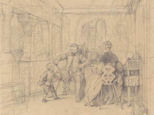 La lezione di scherma, c.1847-49 da Richard Caton Woodville