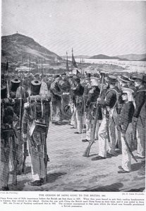 La cessione di Hong Kong ai britannici, 1841, illustrazione da 