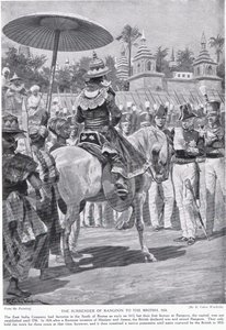 La resa di Rangoon agli inglesi, 1824, illustrazione da 