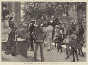 Vita anglo-indiana, sui gradini di un hotel di Bombay da Richard Caton Woodville junior