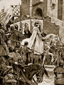 Processione di Becket attraverso la Francia, 1158, illustrazione da 