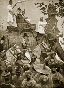 Truppe britanniche che entrano a Singapore, 1824, illustrazione da 